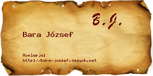 Bara József névjegykártya